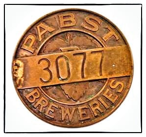 early 20th century cast or stamped bronze metal workman's identification pin