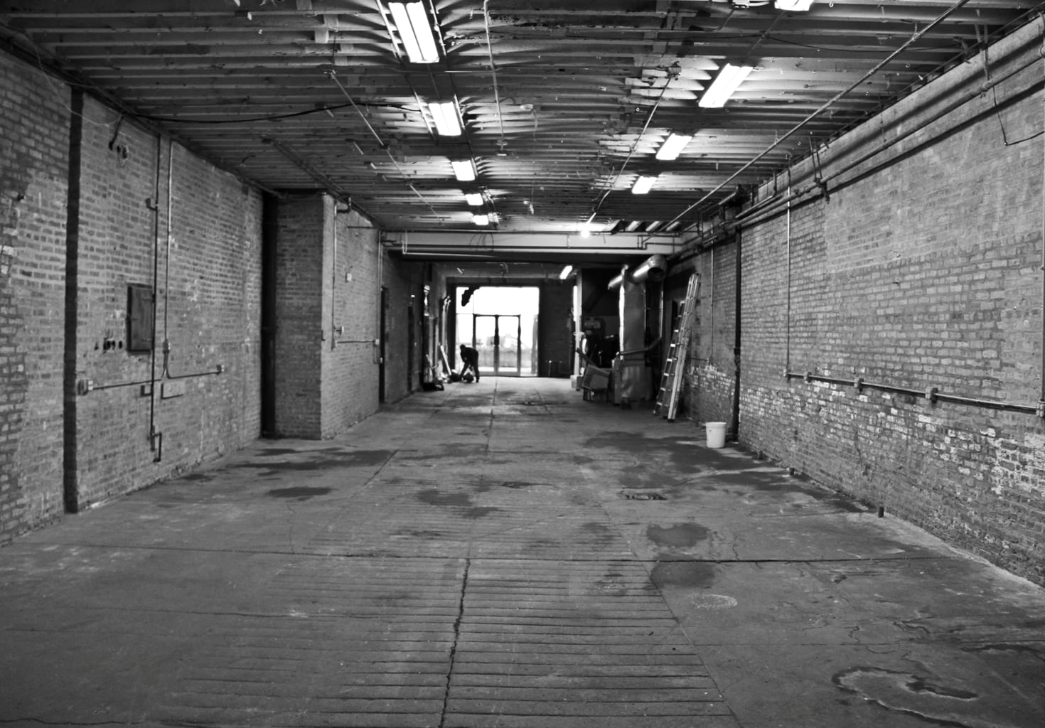image of the mulvihill bottling plant interior taken in 2011, shortly after urban remains relocated. note the grooved flooring, which i was told provided greater traction for the horses used to transport the wooden crates of bottles that were distributed throughout chicago. 